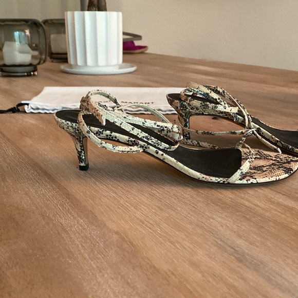 Isabel Marant 50mm Aridee Python Print Leather Sandals - Picture 2 of 3